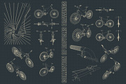 Bicycles drawings Set, an Illustration by Blacklight (Thumbnail 1 of 8)
