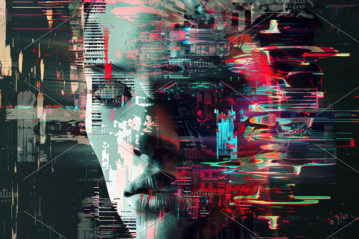90 Glitch faces, a Person Illustration by Handmadefont (Photo 23 of 94)