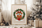 Christmas Highland Cow PNG, an Illustration by DreamArtGraphic (Thumbnail 5 of 6)