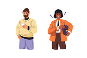 Happy business people, workers set, a Person Illustration by PaperTrident (Thumbnail 5 of 5)