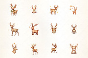 Holiday Reindeer with Stars Clipart, an Illustration by CrexoraLab (Thumbnail 2 of 5)