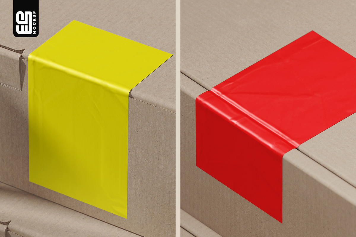Corner Box Sticker Mockup, a Product Mockup by SD Mockup