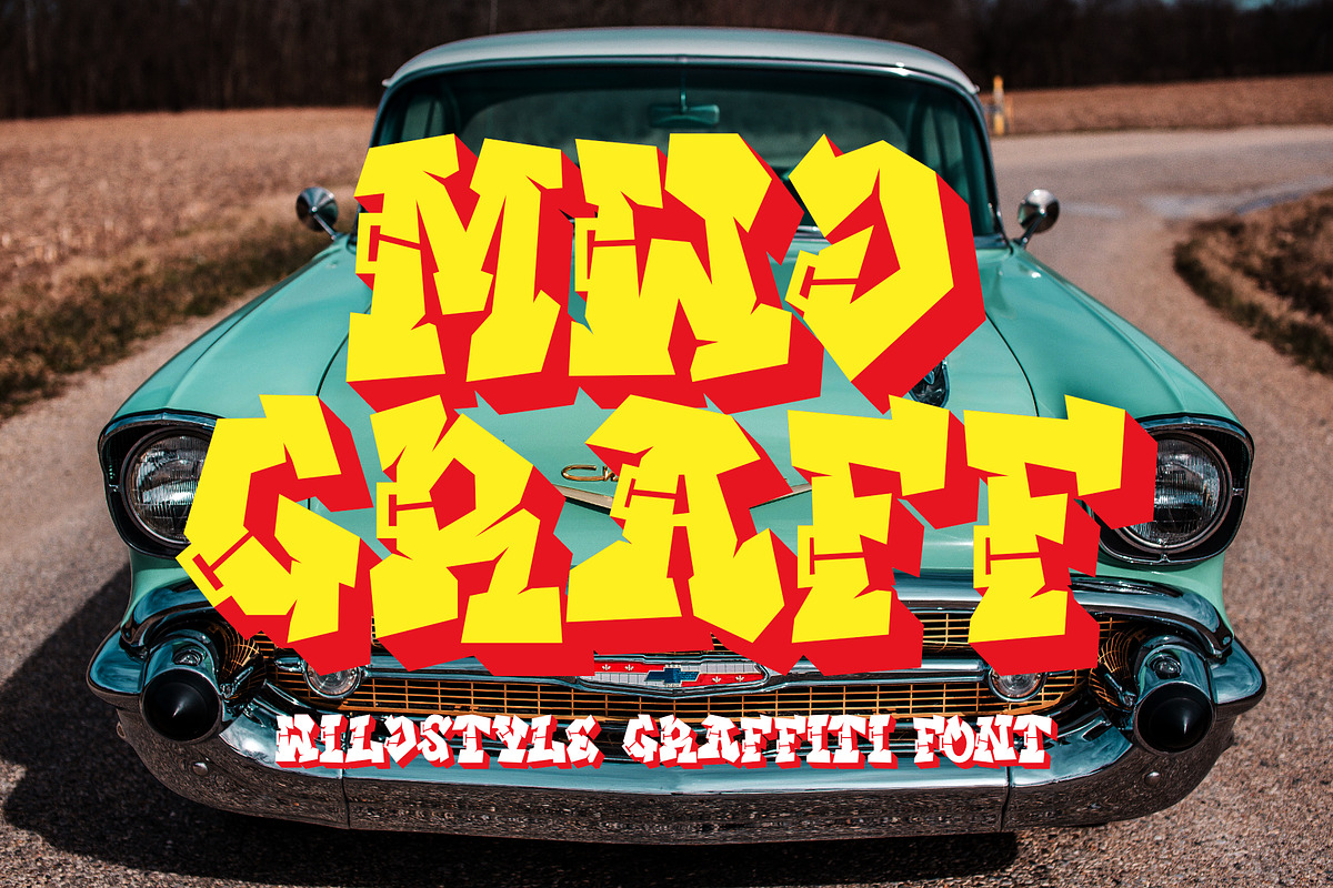 MWD Graff - Wildstyle Graffiti Font, a Font by Prioritype Co (Photo 1 of 6)