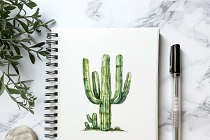 Watercolor Cactus Set