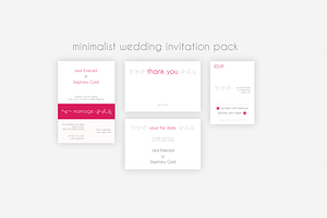 Minimalist Wedding Invitation Pack, an Invitation Template by Knofe
