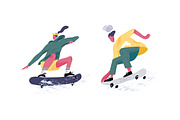 People skateboarding set, a Sport Illustration by Good Studio (Thumbnail 3 of 4)