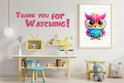 Cute rainbow owls. TShirt Sticker., an Animal Illustration by KENO Mascots (Thumbnail 7 of 7)