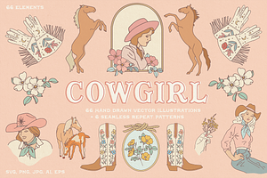 Western Cowgirl Graphics Pack