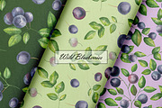 Blueberries Watercolor Patterns, an Illustration by OlDm_Shop (Thumbnail 5 of 10)
