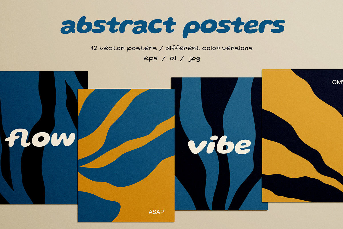 Organic abstract posters designs set, a Decorative Illustration by Good Studio (Photo 1 of 8)
