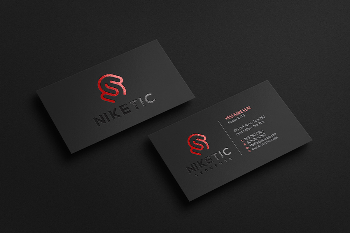 20 Gold Foil Business Card Mockup
