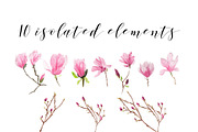 Magnolias Watercolor flowers, an Illustration by Anis Illustration (Thumbnail 3 of 7)