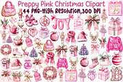 Preppy Pink Christmas Clipart Png, an Illustration by Sublimation Artist (Thumbnail 1 of 6)