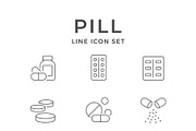 Set line icons of pill or tablet, an Outline Icon by motorama (Thumbnail 1 of 2)