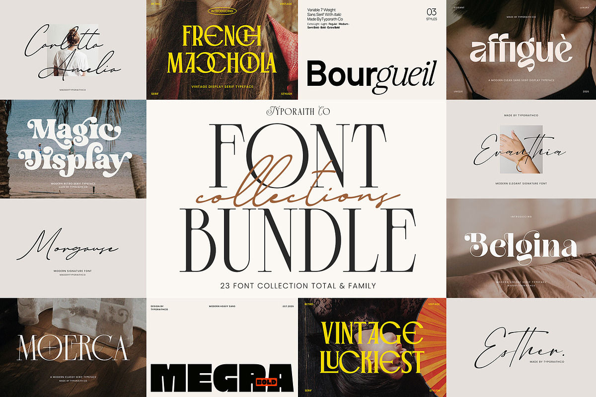 The Modern Font Bundle | 67 Fonts, a Serif Font by Typoraith Co (Photo 2 of 5)