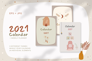 2021 Wall Calendar Cute Illustration