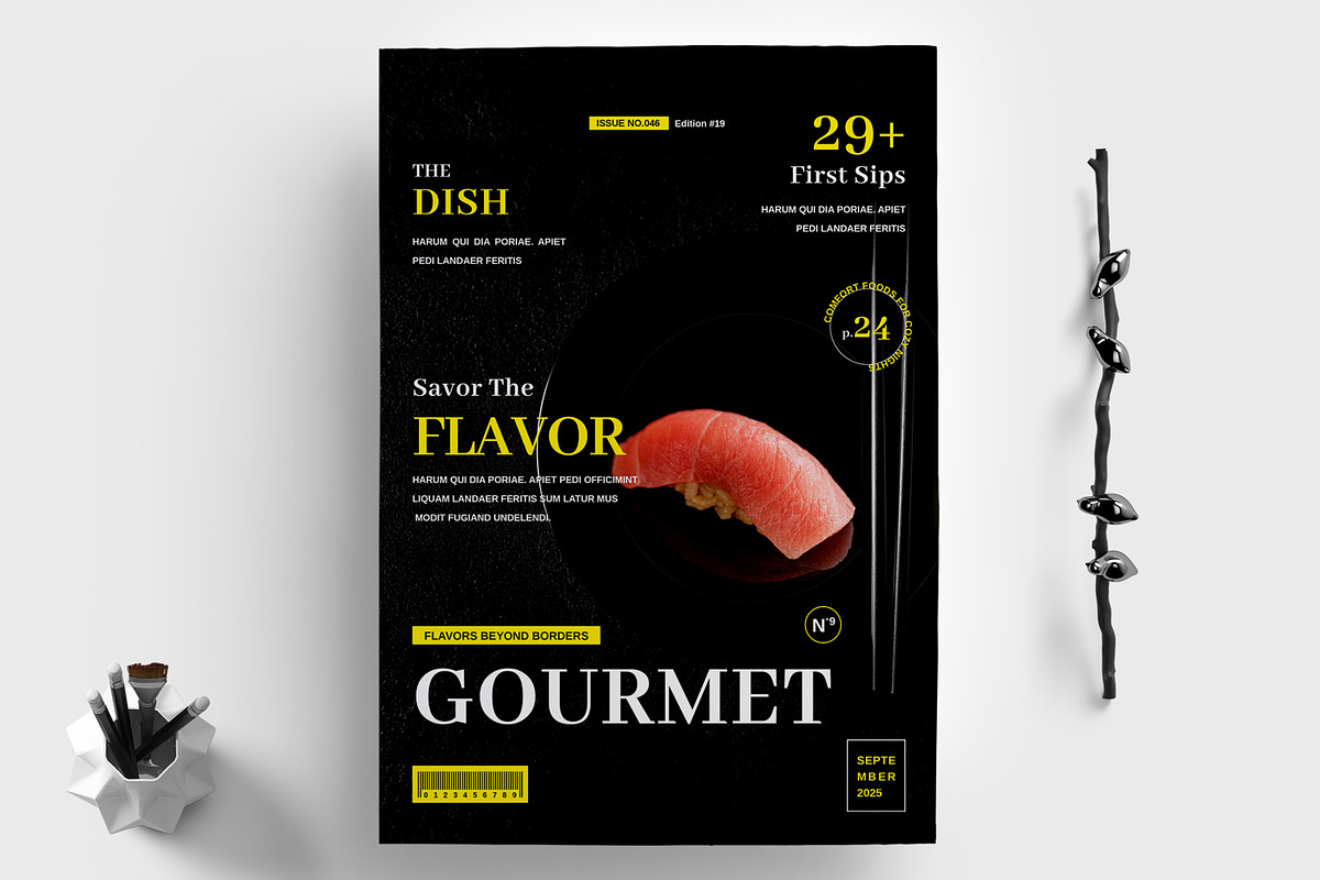 Food Magazine Cover Layout
