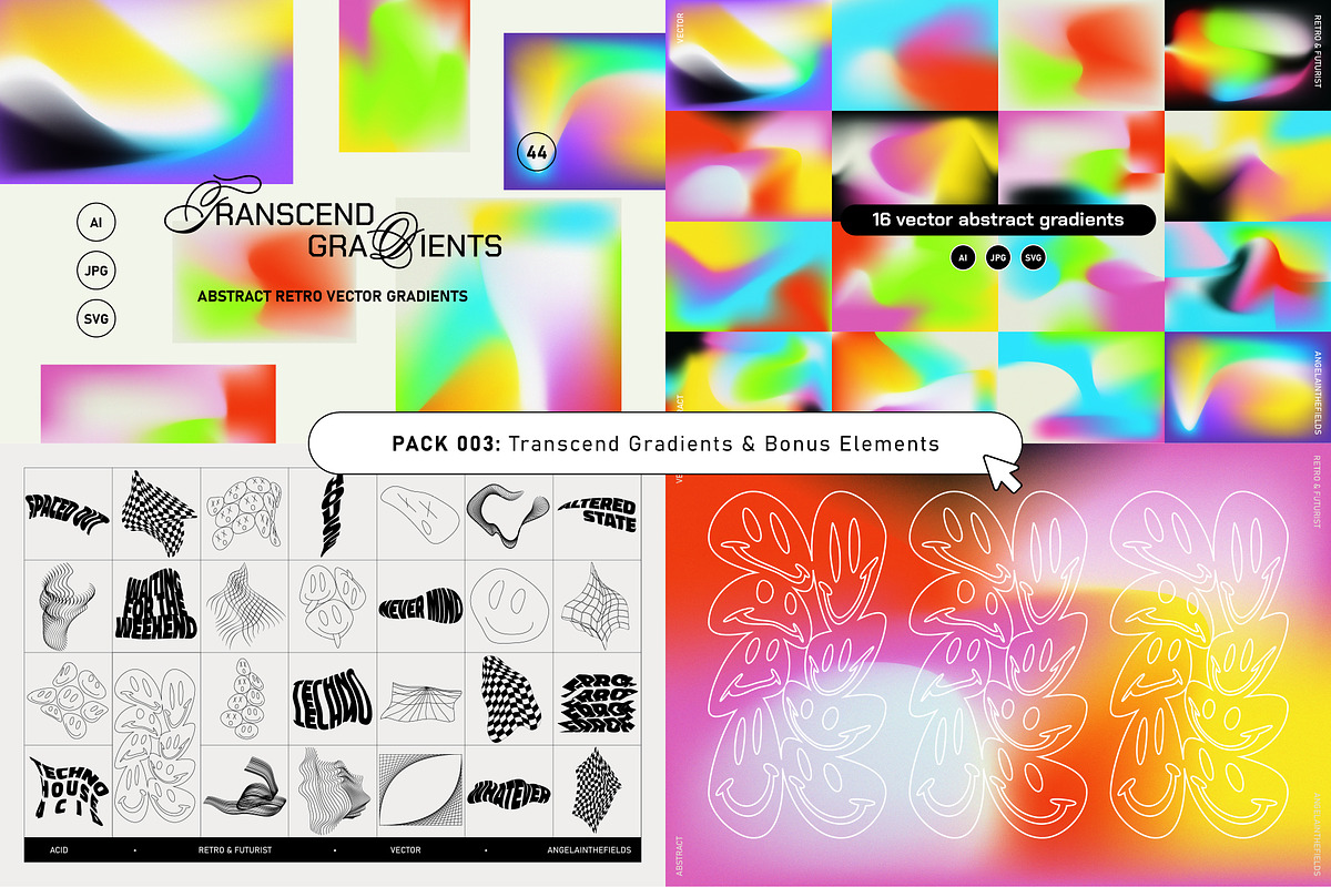 Retro Futurist Bundle 80% OFF, a Texture Graphic by angelainthefields (Photo 7 of 25)