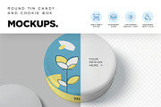 Round Tin Box Mockups, a Packaging Mockup by megostudi0 (Thumbnail 4 of 6)