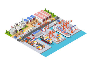 Isometric City Boulevard, a Transportation Illustration by AlexZeL