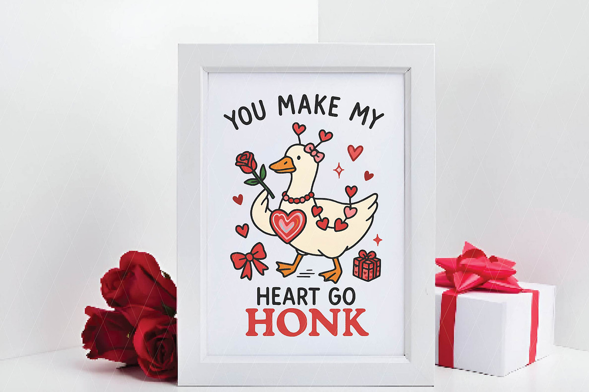 Funny Valentine Goose PNG, Valentine, an Illustration by DreamPrint404 (Photo 2 of 8)