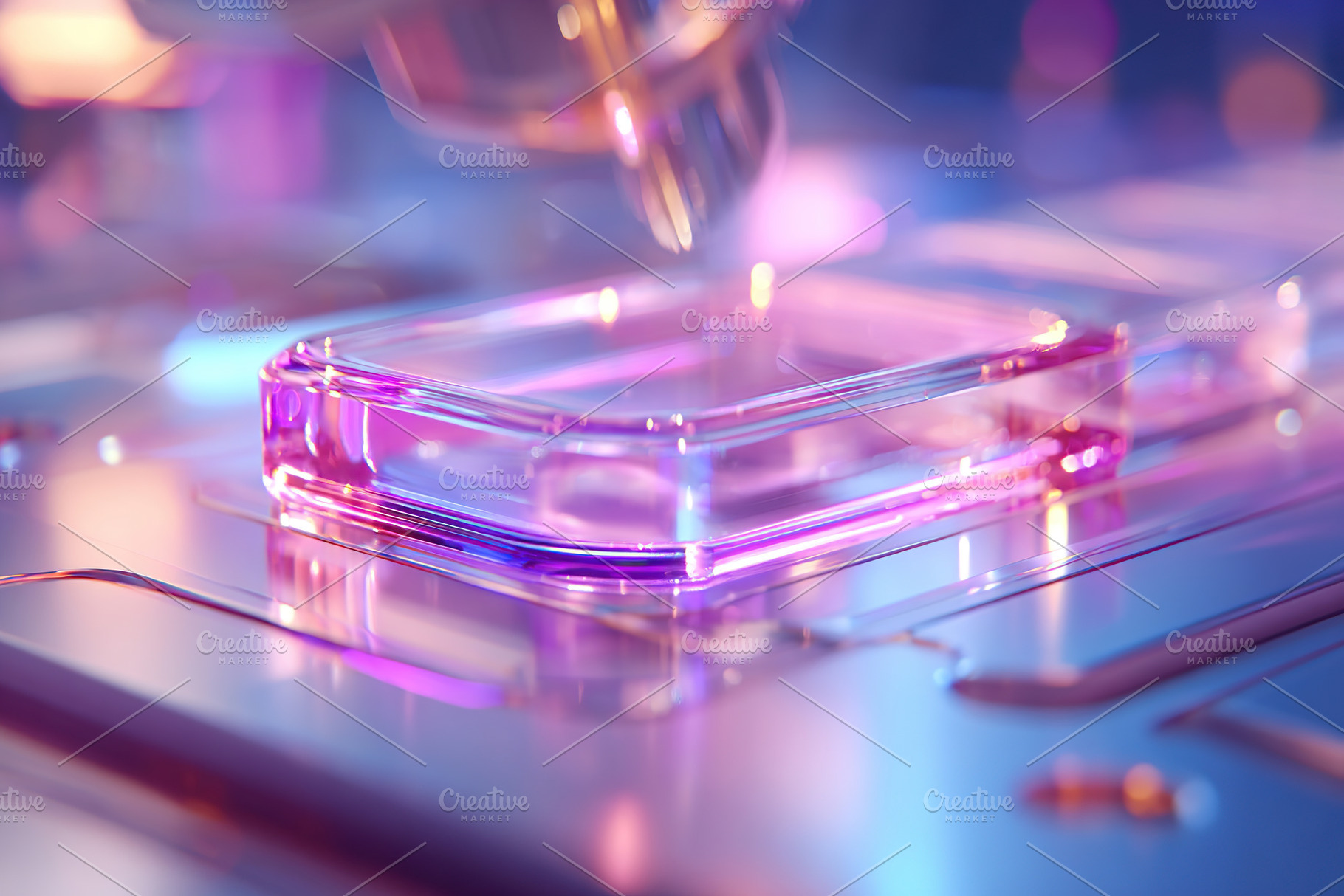 Panel mockup gently floating above a colorful surface with soft lighting effect, a Photo by AlyaAnd