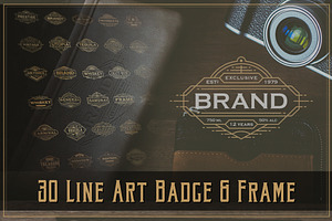 30 Line Art Badge & Frame Label