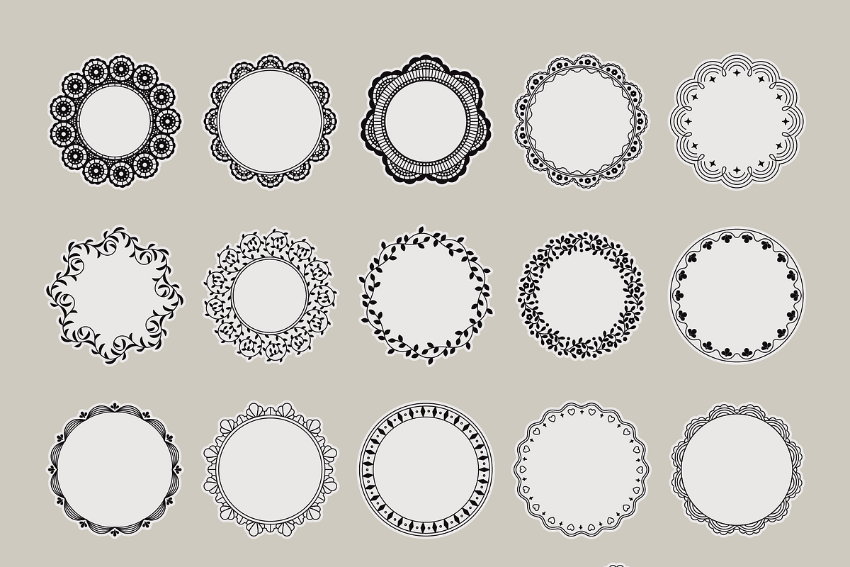 Line Lace Frames - vector designs, an Object Graphic by venimo (Photo 14 of 14)