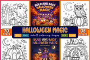 Bold & Easy Halloween Magic Coloring, a Seasonal Illustration by Ink Gallery (Thumbnail 1 of 4)