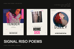 SIGNAL RISO | 10 Canva Templates, a Social Media Template by BlancheStudio