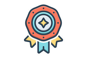 Badge rosette color icon, a Duotone Icon by Creative priyanka