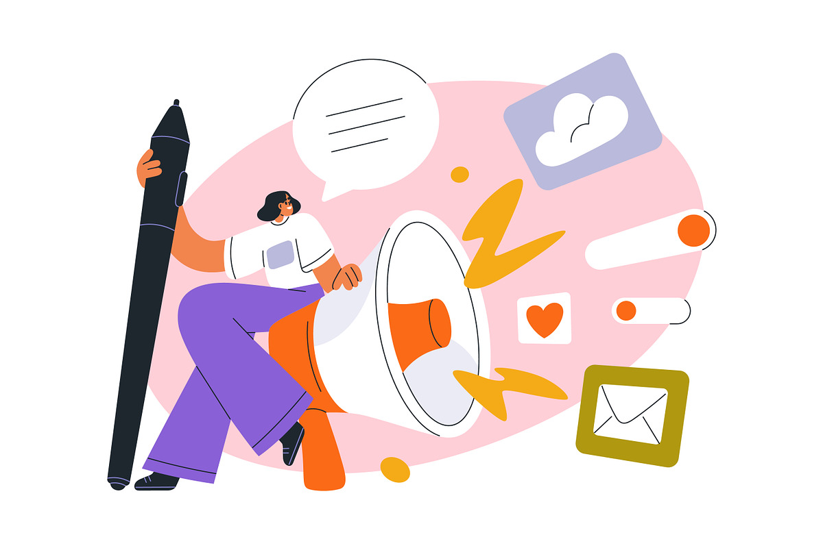 Digital content creators concept set, a Person Illustration by Good Studio (Photo 12 of 14)