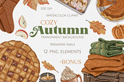 Cozy Autumn Watercolor clipart, a Food Illustration by Marge Art (Thumbnail 1 of 4)