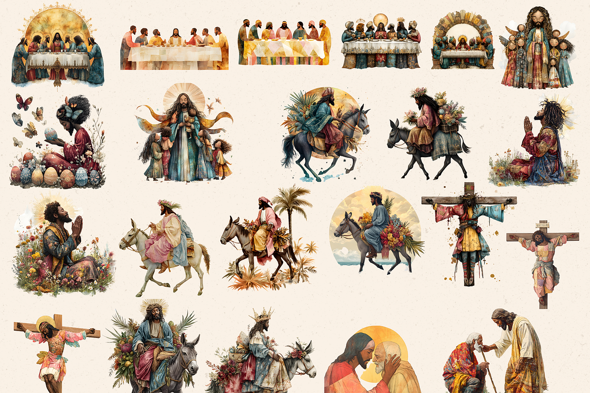 SURREAL EASTER BIBLICAL CLIPART PACK, a Person Illustration by Daring Digies (Photo 4 of 10)