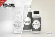 Clear Cosmetic Bottle Set Mockup, a Cups & Container Mockup by INCDesign (Thumbnail 1 of 7)