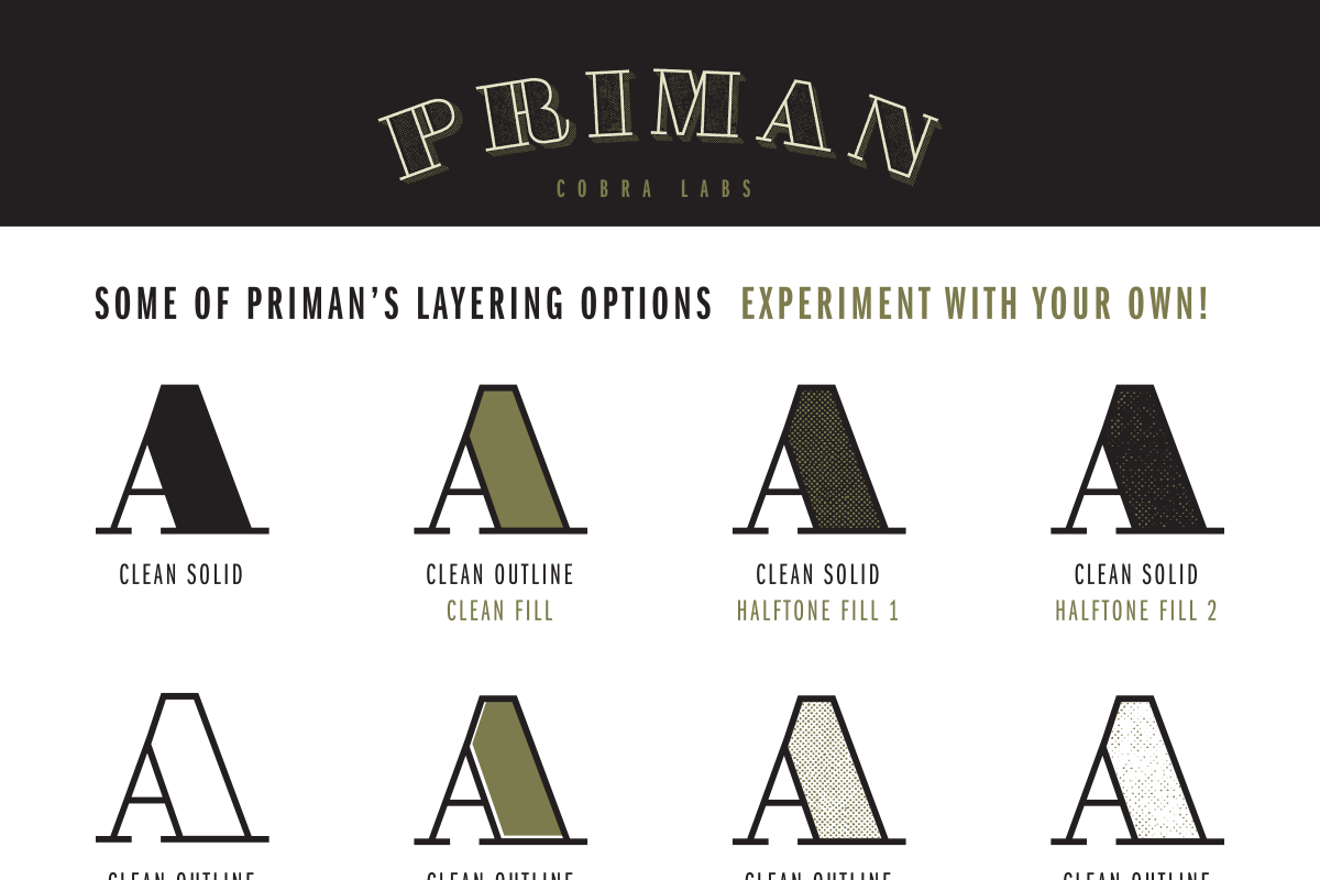 Priman Layered Display Font preview 6