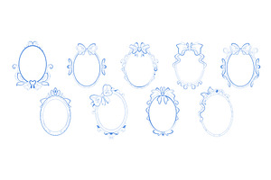 Vintage oval frames set with, an Illustration by art PVP - market