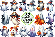 Halloween Ghost Clipart, an Illustration by Pixels.Craft (Thumbnail 1 of 7)