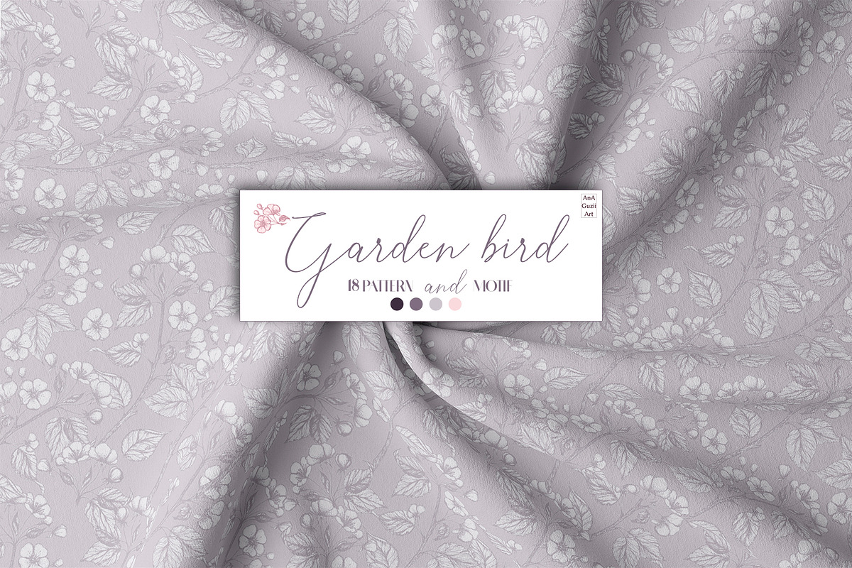 Garden bird. Pattern and motifs., a Pattern Graphic by AnaGuziiArt (Photo 8 of 15)