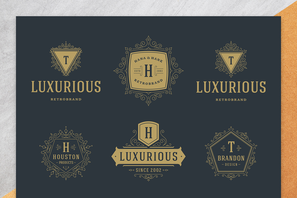 36 Luxury Ornament Logos, a Branding & Logo Template by Vasya Kobelev (Photo 2 of 14)