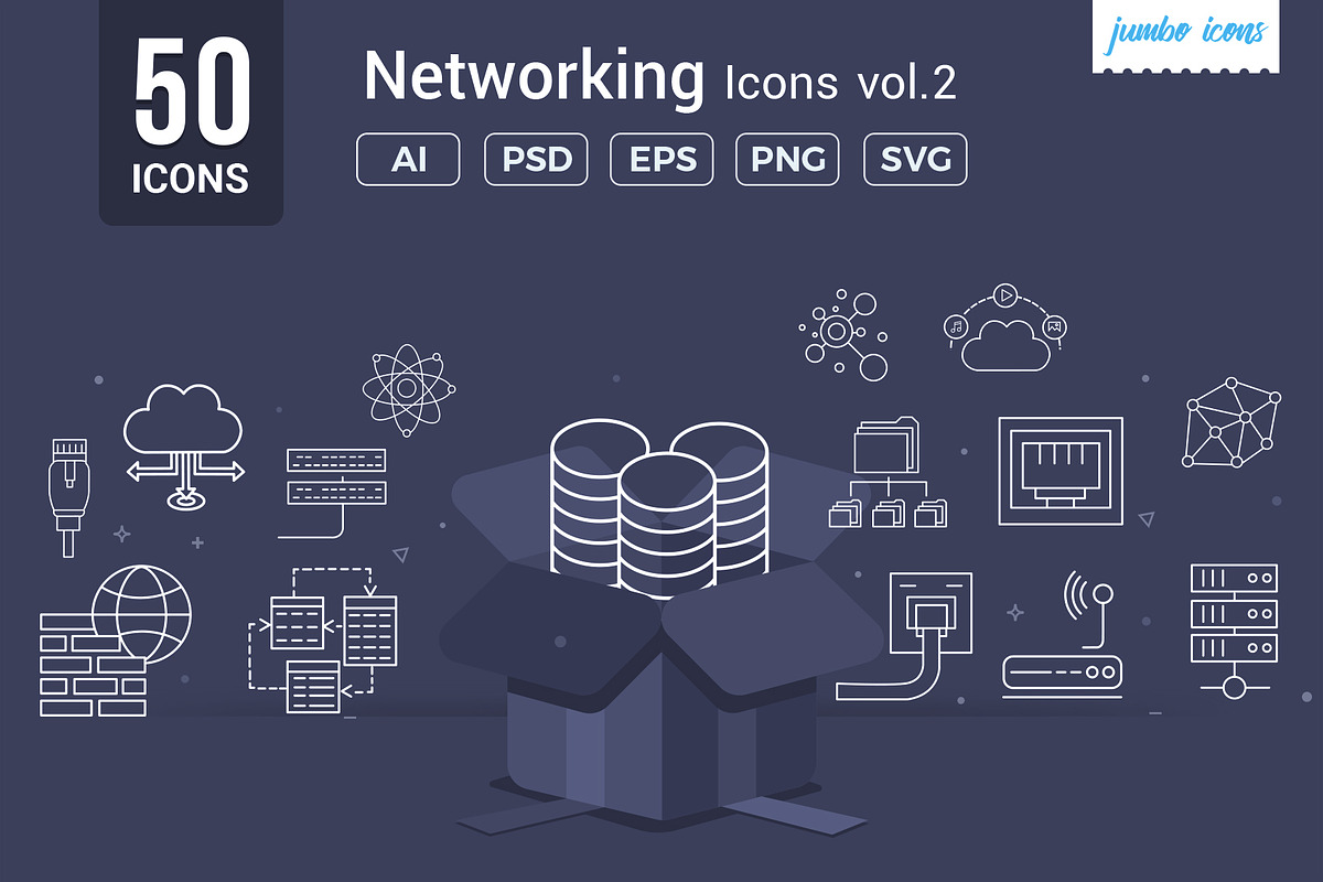 Networking Line Icons V2, an Outline Icon by Jumbo Icons (Photo 1 of 5)