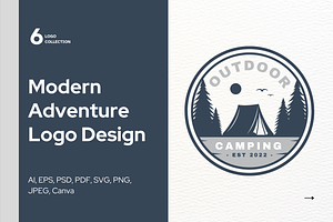 6 Modern Adventure Logo Designs, a Branding & Logo Template by Brand_Hero