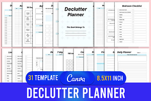 Declutter Planner Canva KDP Interior