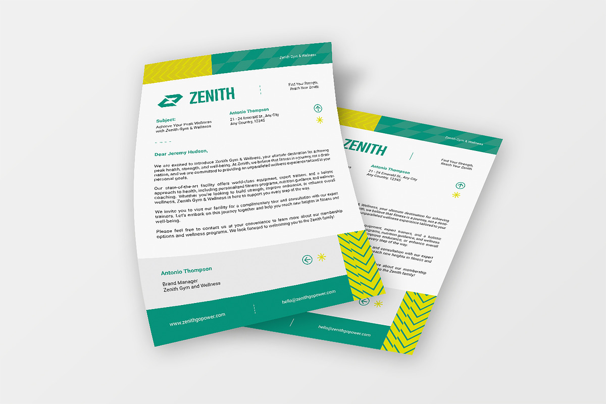 Zenith - Letterhead Template, a Print Template by StreaksideStd (Photo 2 of 3)