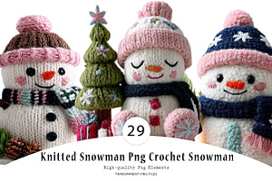 Knitted Snowman Png Crochet Snowman, a Seasonal Illustration by CreationArt
