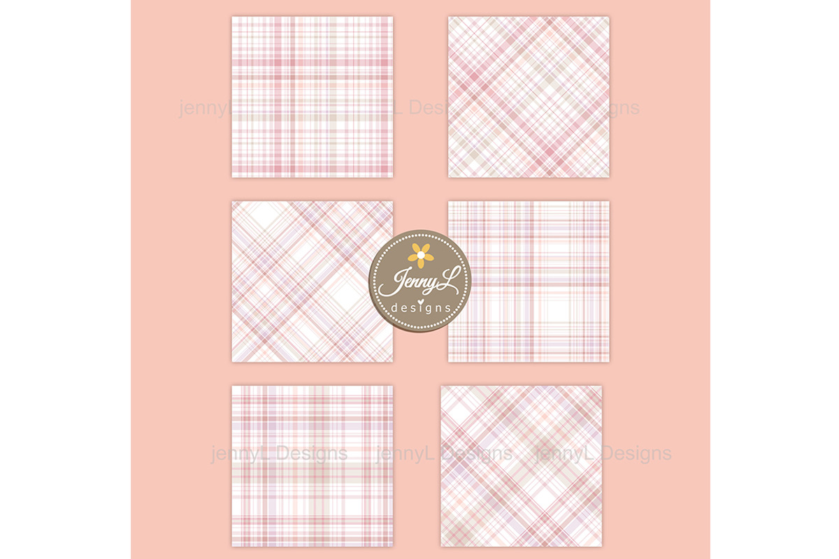 Coquette Plaid Digital Paper Set, a Pattern Graphic by JennyL Designs (Photo 2 of 6)