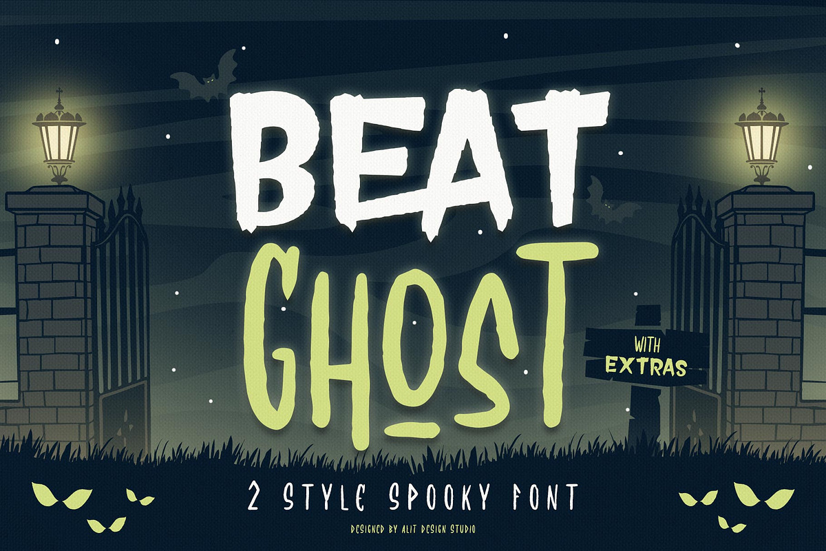 Beat Ghost Typeface, a Script Font by alit design (Photo 1 of 17)