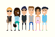 54 Vector Pixel Art characters, a Person Illustration by chewkotski (Thumbnail 8 of 8)