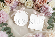 Elegant Floral Gift Tag Mockup Scene, a Product Mockup by TatiMockup (Thumbnail 1 of 4)