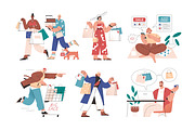People shopping during sale set, a Person Illustration by Good Studio (Thumbnail 1 of 6)